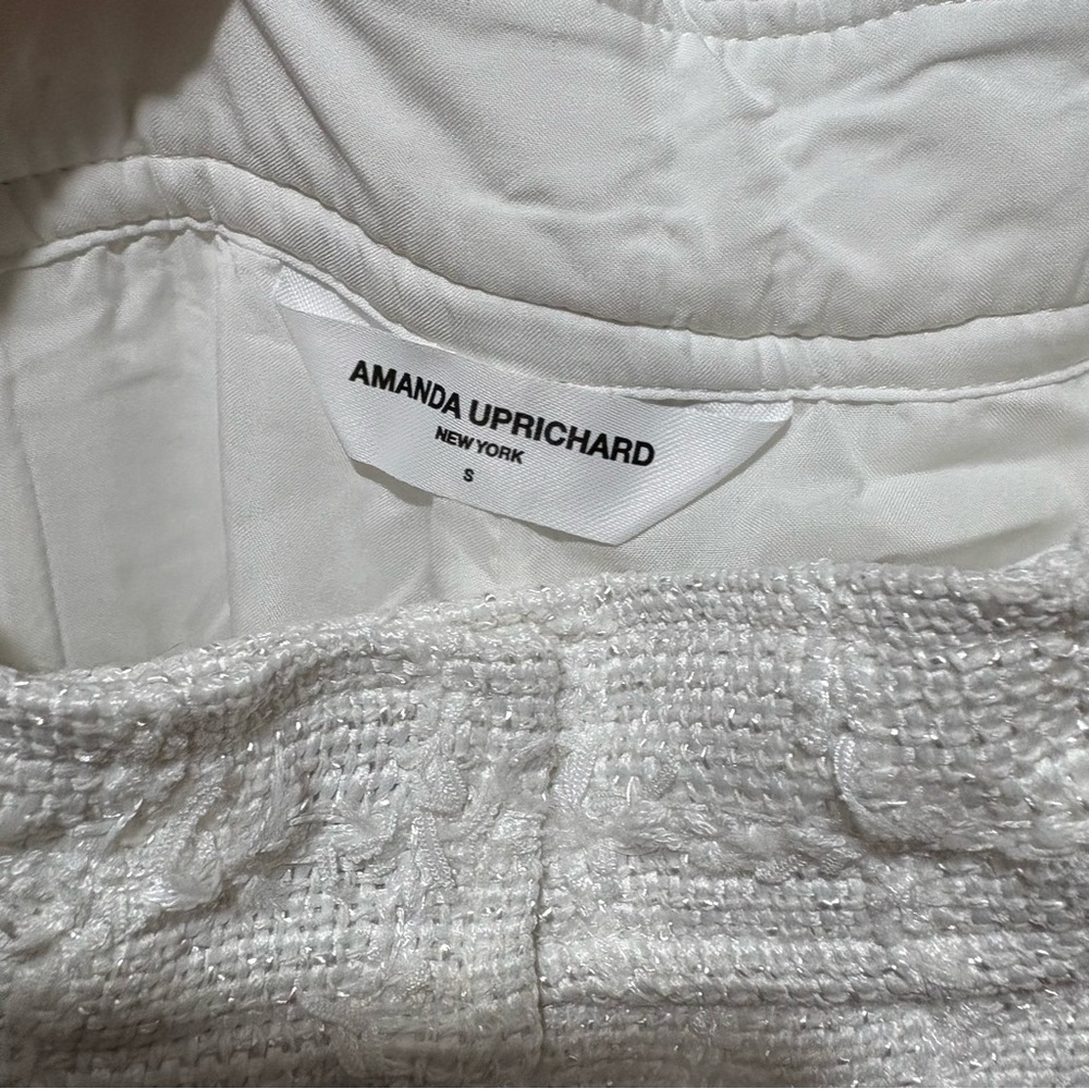 Amanda Uprichard Jane Pants in Kerrigan White Tweed Wide Leg Pants - Picture 9 of 12